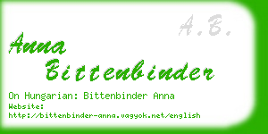 anna bittenbinder business card
